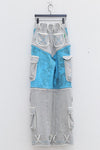 WINDOWSEN stitching printed wide -leg pants/pants/skirt SS23P008 gray